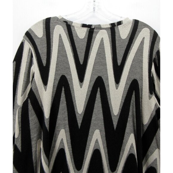 Niche Nilgun Derman Sweater Medium Gray Chevron Tunic Pullover Knit - Picture 7 of 10